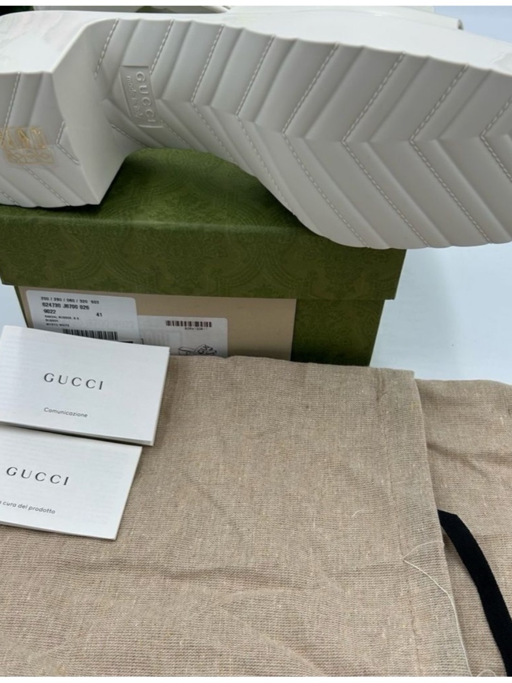 Gucci, rubber block, low heel slides, size 41 made in Italy - Picture 3 of 6